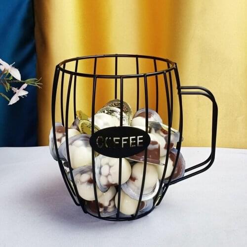 Hollowed Coffee Capsule Storage Basket Creative Coffee Cup Shaped Coffee Pod Organizer Holder for Home Hotel Ornament