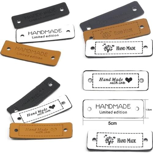 Retro Handmade With Love Clothing Labels 12pcs Life Tree Embossed Tags DIY Flag Letter Labels For Garment Sewing Accessories