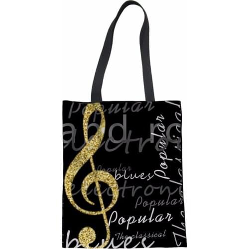 NOISYDESIGNS Handbags Women Handbags Piano Keys&Notes Print Coth Bag Ladies Reusable Shopping Beach Bag for Girls Linen Handbag