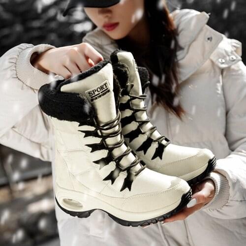 New Winter Women Boots High Quality Keep Warm Mid-Calf Snow Boots Women Lace-up Comfortable Ladies Boots Chaussures Femme