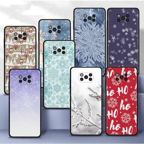 Winter Christmas Silicone Phone Case for Xiaomi Poco X3 NFC M3 Pro 5G F3 GT Cover Soft TPU Cases for Pocophone F1 Cover Coque