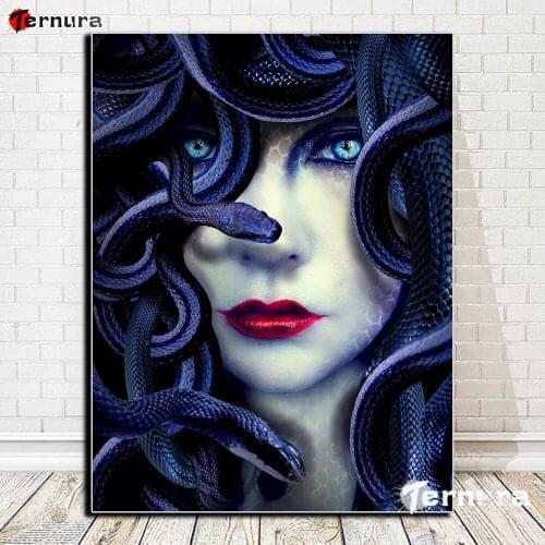 Snake girl 5D Diy Diamond Painting Kits Medusa Diamond Mosaic Embroidery Cross Stitch 3d round drill gift Decoration rhinestone