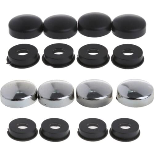1set/12 Pcs ABS Chrome License Plate Frame Screw Nut Caps+Bolt Cover Set For Car Truck+screws