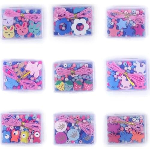 1Grids 130Pcs 6mm Wood Beads Accesories for Children Creative Necklace Bracelet Girl Jewelry Making Toys Children Gift DIY