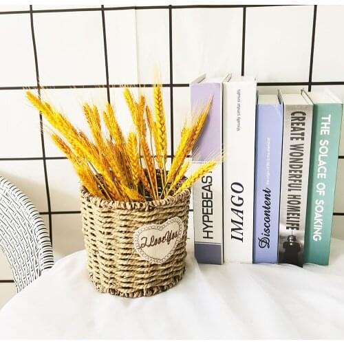 100Pcs Natural Plants Wheat Ear Dried Flower Bouquet for Living Room Decoration Shopping Mall Flower Arrangement Window Chen Mei