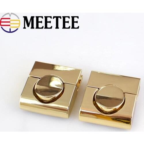 2/4pcs Square Handbag Metal Lock Snap Bag Buckle Closured Pushed Locks Replacement Purse Clasp DIY Craft Accessories