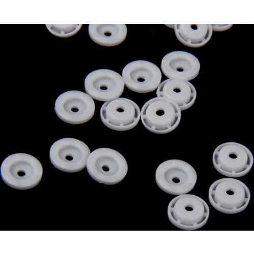 200 Set Plastic White Button Snap Fastener Press Stud Poppers Size 12.4mm T5 DIY Accessories Press Studs Sewing Crafts Supplies
