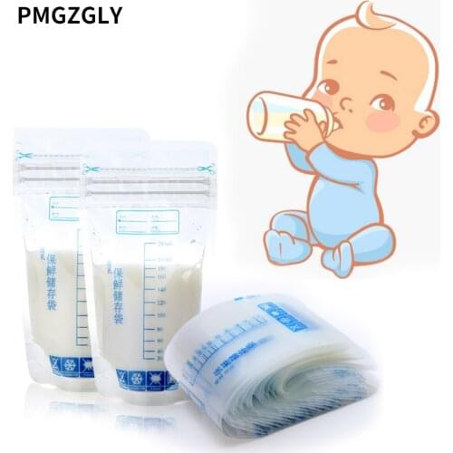 30pcs Breast Milk Storage Freezer Bag Disposable Labels Safe Baby Food Storage Feeding Baby Food Storage 250ml