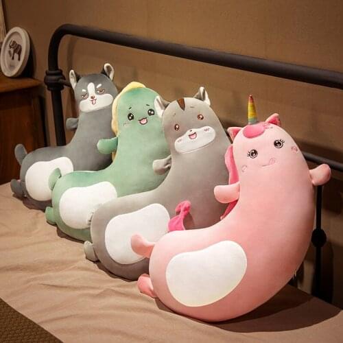 60/120cm Kawaii Cushion Plush Unicorn Hamster Dinosaur Toys Stuffed Husky Pillow for Girls Home Indoor Carpet Sofa Cushion Decor
