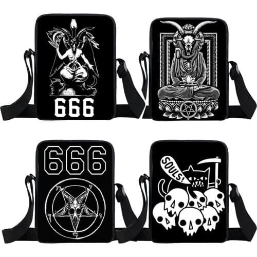 666 / Hail Satan / Baphomet Nirvana Mini Messenger Bag Women Handbags Teenager Girls Crossbody Bags Ladies Shoulder Bag