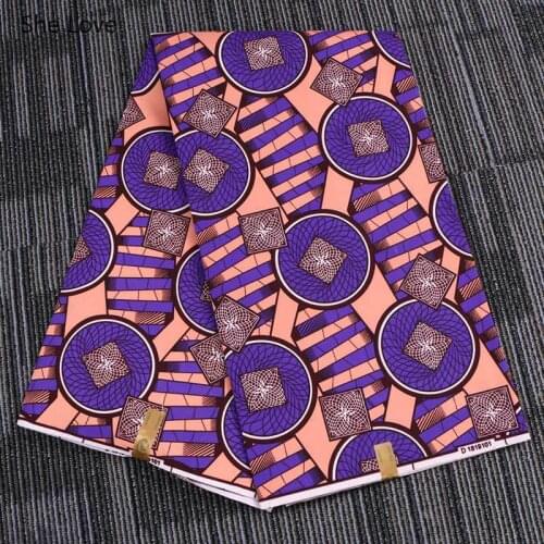 Chzimade 1Yard Ankara African Polyester Fabric Purple Pink Color Real Wax Printed Fabric For Women Party Dress Diy Sewing Craft