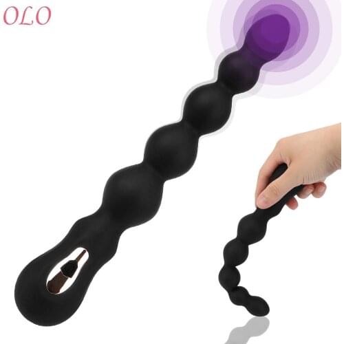 Anal Plug 7 Frequency Prostate Stimulator Powerful Anal Beads Vibrator Flexible Butt Plug Sex Toy for Man Woman Anal Training