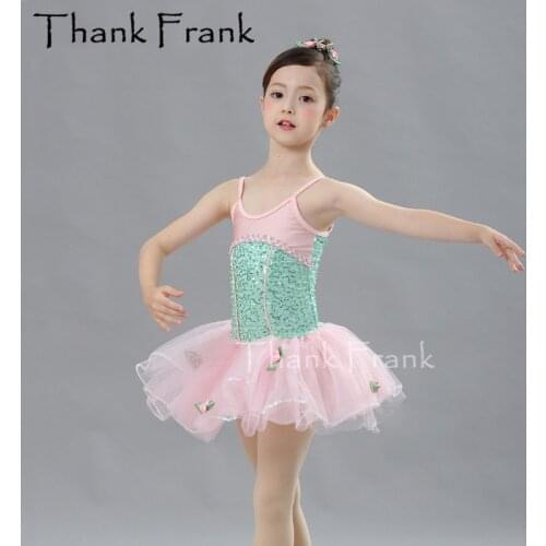 Girls Princess Ballet Tutu Dress For Child Dance Kids Sequin Camisole Leotard Ballet Dresses Women Ballerina Dance Costumes C592