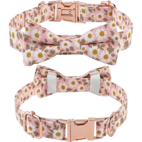 Bowtie Dog Collar Bow Ties Floral Color Adjustable Bowknot Sale Collar Necktie Puppy Kitten Dog Cat Pet Supplies