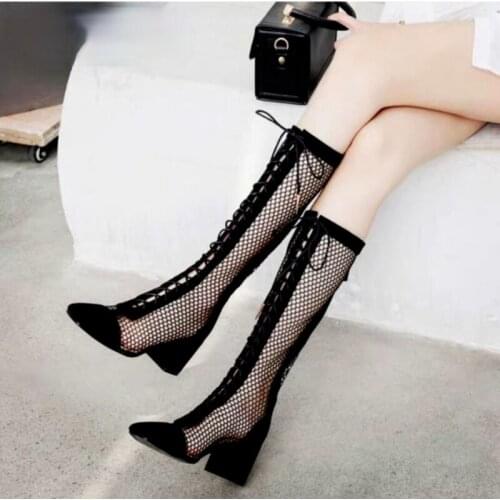 Womens Boots High Heel Sexy pumps Long Sandal Boot Chunky Heel Sandals Womens Spring Autumn a Summer New fashion Womens Shoes