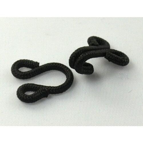 20pieces Craft Black Cover Steel Waist Extender Hooks & Eyes Clasps Button Sewing On Cloth Button 18x14mm NK137A