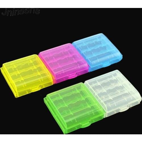 Battery Holder Case 4 AA AAA Hard Plastic Storage Box Cover For 14500 10440 Battery Wholesale