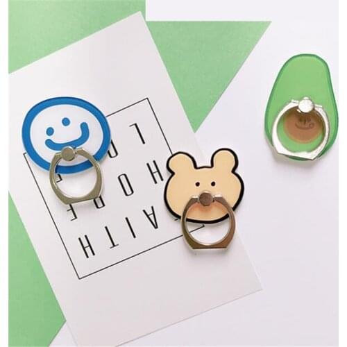 Fruit Avocado Bear Face Ring Phone Holder Car Mount Stand Finger Ring Smartphone Holder Mobile Phone Holder For Iphone All Phone