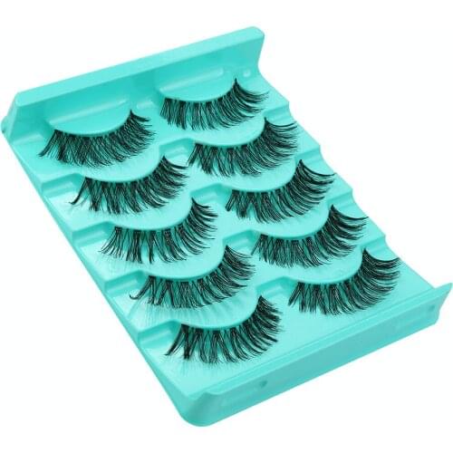 5 Pair Big sale Lot Crisscross natural mink hair False Eyelashes Lashes Voluminous Hot Eye Lashes extension makeup tools
