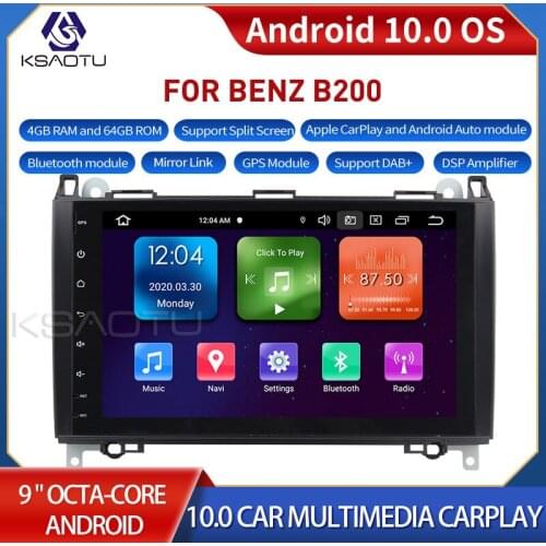 KSAOTU 9001 9" 8-Core Android 10.0 Car Stereo Carplay DSP DAB+ GPS WiFi USB DVB-T 4G TPMS Canbus OBD2 For BENZ B200
