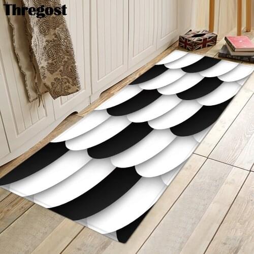Thregost Printed Kitchen Mat Anti Slip Absorbent Doormat Nordic Kitchen Rug Microfiber Floor Mats 3D Absorbent Rugs