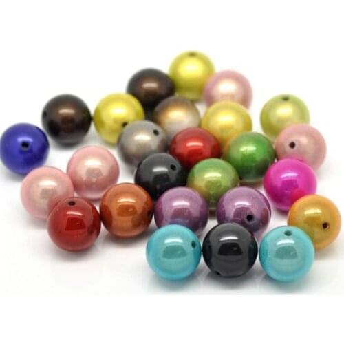 Best Quality 30 Pcs Random Mixed Miracle Acrylic Round Spacer Beads Findings Jewelry Making 18mm(W01909 X 1)