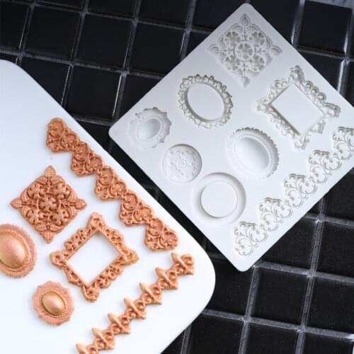 Luyou DIY Gems Shape Silicone Lace Fondant Mold Cake Decorating Tools Flower Box Kitchen Accessories Lace Cake Mold FM1318