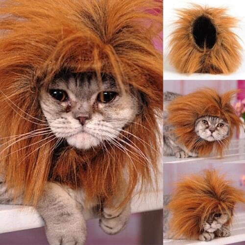 Cute Pet Dog Cat Cosplay Clothes Transfiguration Costume Adjustable Lion Manesar Warm Wig Party Decoration Pet Accessories