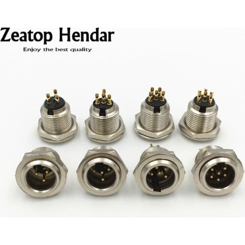 10Pcs Mini XLR 3 4 5 6 Pin Male Chassis Panel Socket Plug Small XLR Audio Microphone MIC Connector