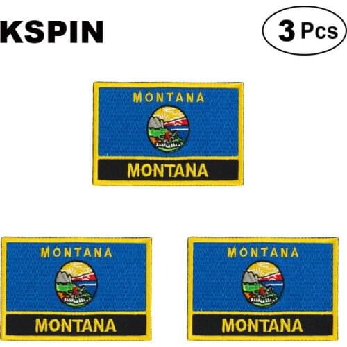 Montana Rectangular Shape Flag patches embroidered flag patches national flag patches for clothing DIY Decoration
