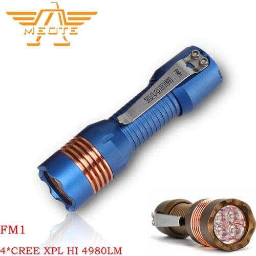 MEOTE FM1 4*CREE XPL HI 4980lm 190m BLF Anduril UI 18650 Powerful LED Flashlight Lantern For Self Defense Camping EDC