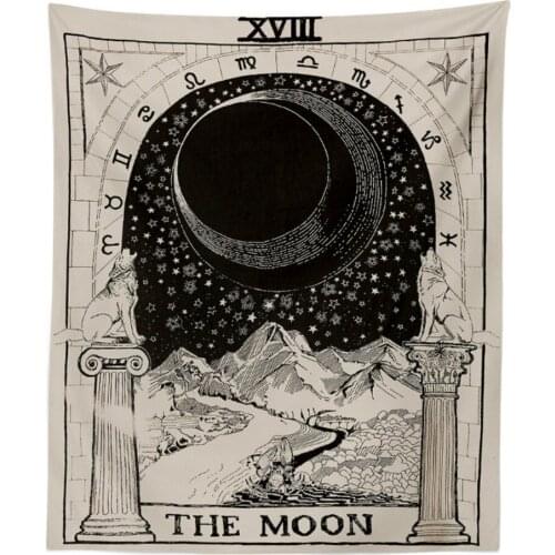 Tarot Card Tapestry Wall Hanging Psychedelic Tapiz Witchcraft Wall Cloth Tapestries Astrology Divination Bedspread Beach Mat