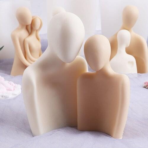 New Couple Abstract Figures Candle Silicone Mold DIY Hug Shape Aroma Candle Making Wax Molds Hug Modeling Home Crafts