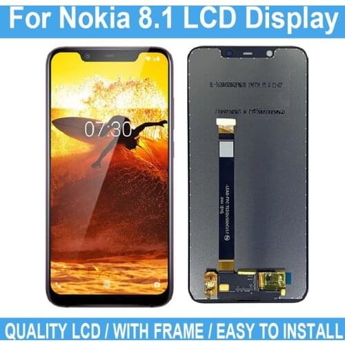 6.18" For Nokia 8.1 TA-1131 New LCD Display Touch Screen No Frame For Nokia X7 Digitizer Assembly Replacement Repair Parts