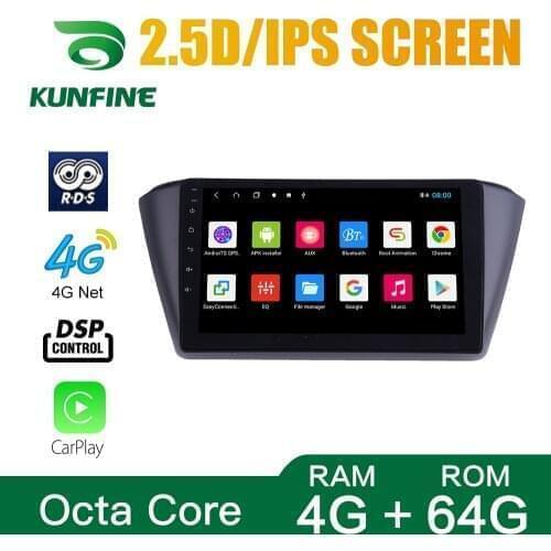 Octa Core 1024*600 Android 10.0 Car DVD GPS Navigation Player Deckless Car Stereo For Skoda Fabia 2015-2017 Radio Headunit wifi
