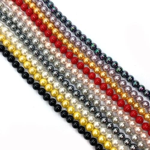 New Fashion Natural Shell Round Bead Mixed Color Ladies Jewelry Jewelry DIY Jewelry Necklace Bracelet Making Accessories
