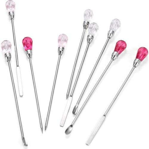 DIY Stirring Stick Handmade Tools Poke Bubble Needle for Jewelry Making Powder Scoop Crystal Epoxy UV Glue Jewelry Accessories