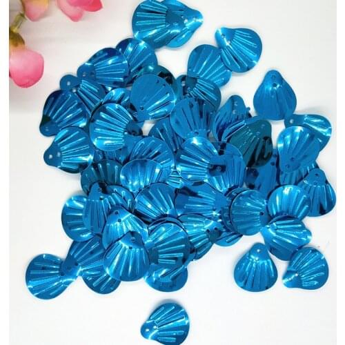 400pcs 18mm Large Shell Paillettes Loose PVC Sequins for Crafts Sewing DIY Clothing Accessories Lentejuelas Lake Blue