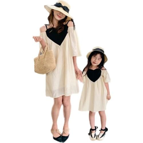 Family Dress Mother Daughter Dress Stitching Dress Mother Daughter Dress Parent Child Dress Mother Daughter Dress