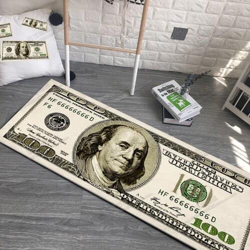 100 Dollars US Money Welcome Doormats Rubber Carpets for Living Room Bathroom Kitchen Mat Anti-Slip Floor Mat Thin Rugs alfombra