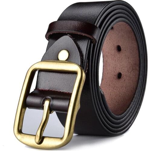 W423 men 120cm Top first layer full grain genuine leather belt coffee cowhide leather belt
