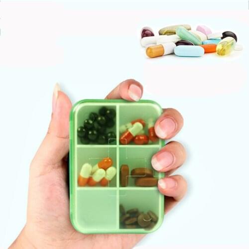 Creative Japanese 6 Grid Seven Days A Week Plastic Portable Pill Family Medicine Box Living Items Storage Box Drawers