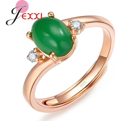 Gorgeous Halo Green Opal Open Rings Luxury Shiny Romintic Gift For Lover Mother Sister Elegant Appointment Jewelry