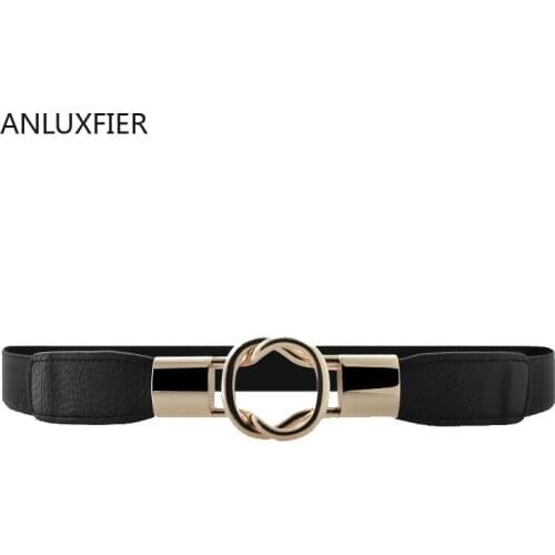 H9868 Korean Women Thin Belt Simple Casual Female Waistband Metal Smooth Buckle High Quality Luxury Lady Waist Seal Accessories