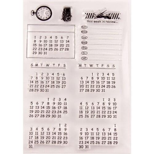 1Sheet Vintage Functional Seal Time Planner Record/Check List Decoration Rubber Stamp Set for DIY Scrapbook Decoration Embossing