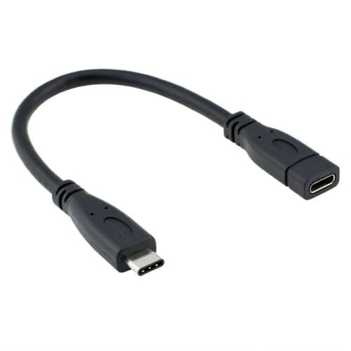 10Gb/s USB 3.1 Type-C Male to Female M/F Port Cable USB-C Data Chager Sync Extend for 2015 Macbook Chromebook 0.2m
