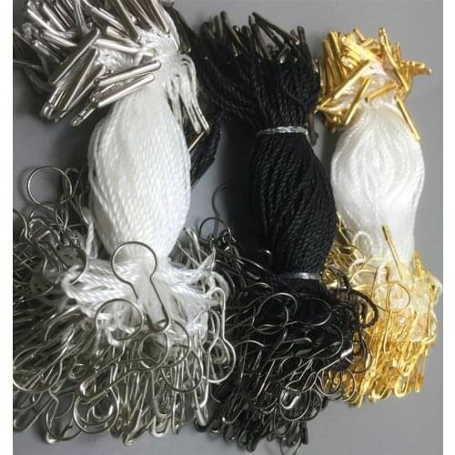 1000sets High-grade Hang Tag String/Cords Tie with Pins Women Clothing/Wedding Dress Tag Stings Directly Use White/Black/Gold