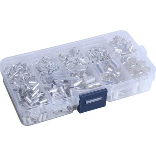 1755Pcs Copper Tube Bare Crimping Terminal Electrical Bare Wire End Terminal Cable Sleeve EN0508 - 25-16 Kit 22-4AWG