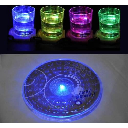 1X LED Coaster Color Change Light Up Drink Cup Mat Tableware Glow Bar Club Party