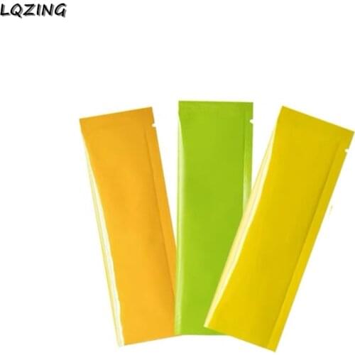 Long Foil Smell Proof Bags Heat Seal Open Top Flat Vacuum Packaging Mylar Bag Food Powder Small Storage Pouch with Tear Notch